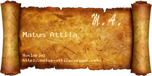 Matus Attila névjegykártya